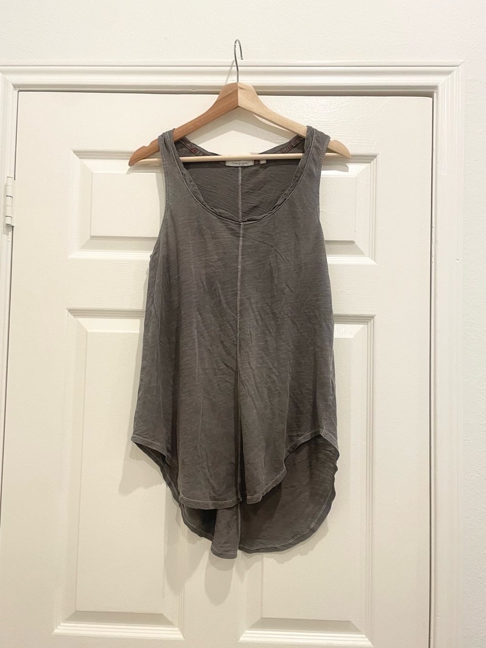 Anthropologie Pure + Good Tunic Racerback Tank, XS, Charcoal Gray